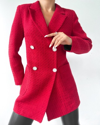 CHAQUETA TWEED ROJA