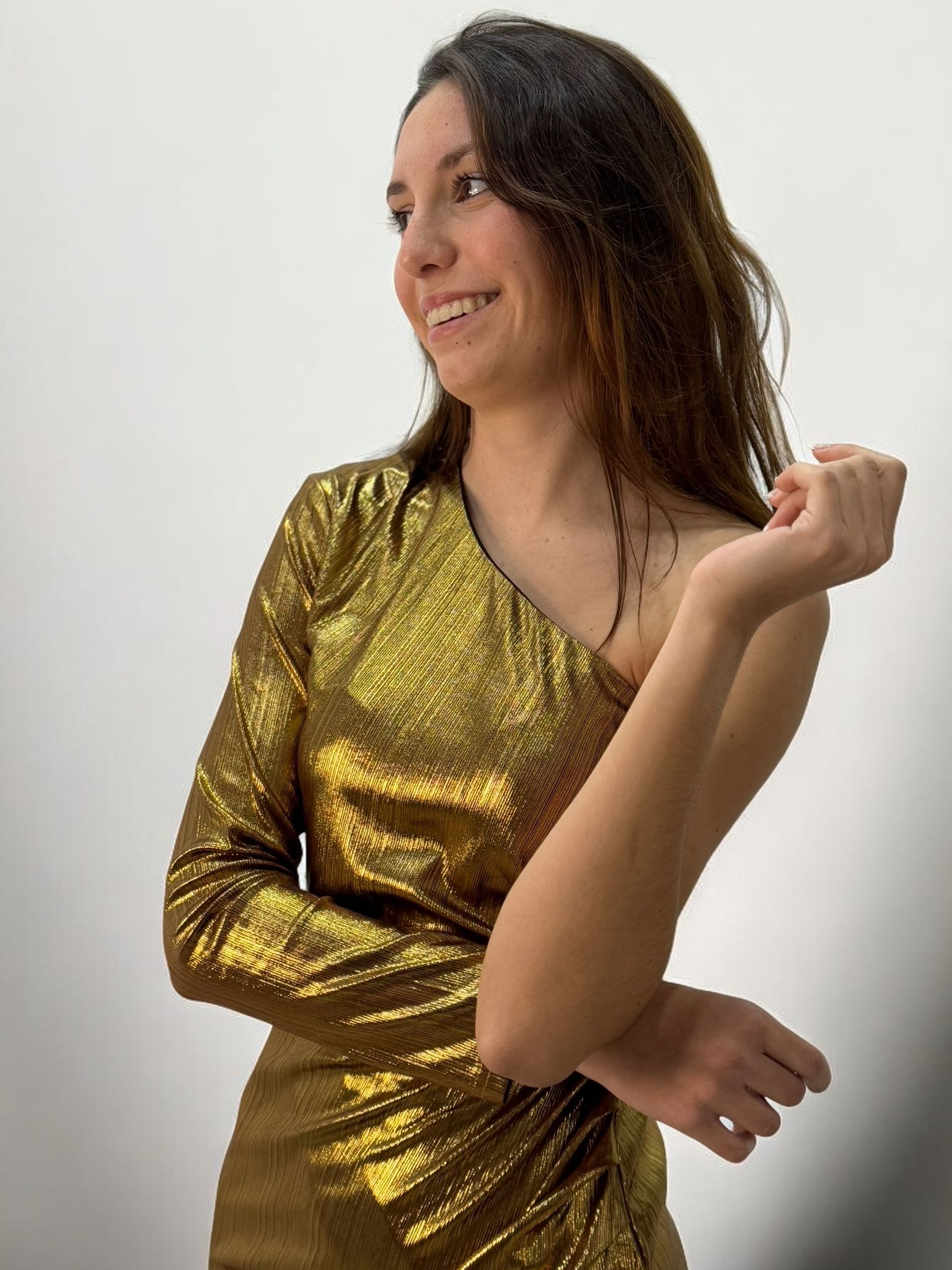 VESTIDO ASIMETRICO BRILLO