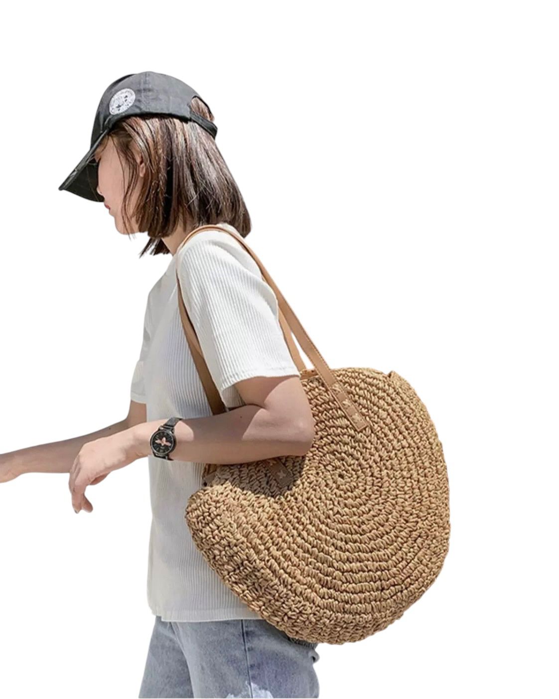 BOLSO ESPARTO REDONDO HOMBRO 