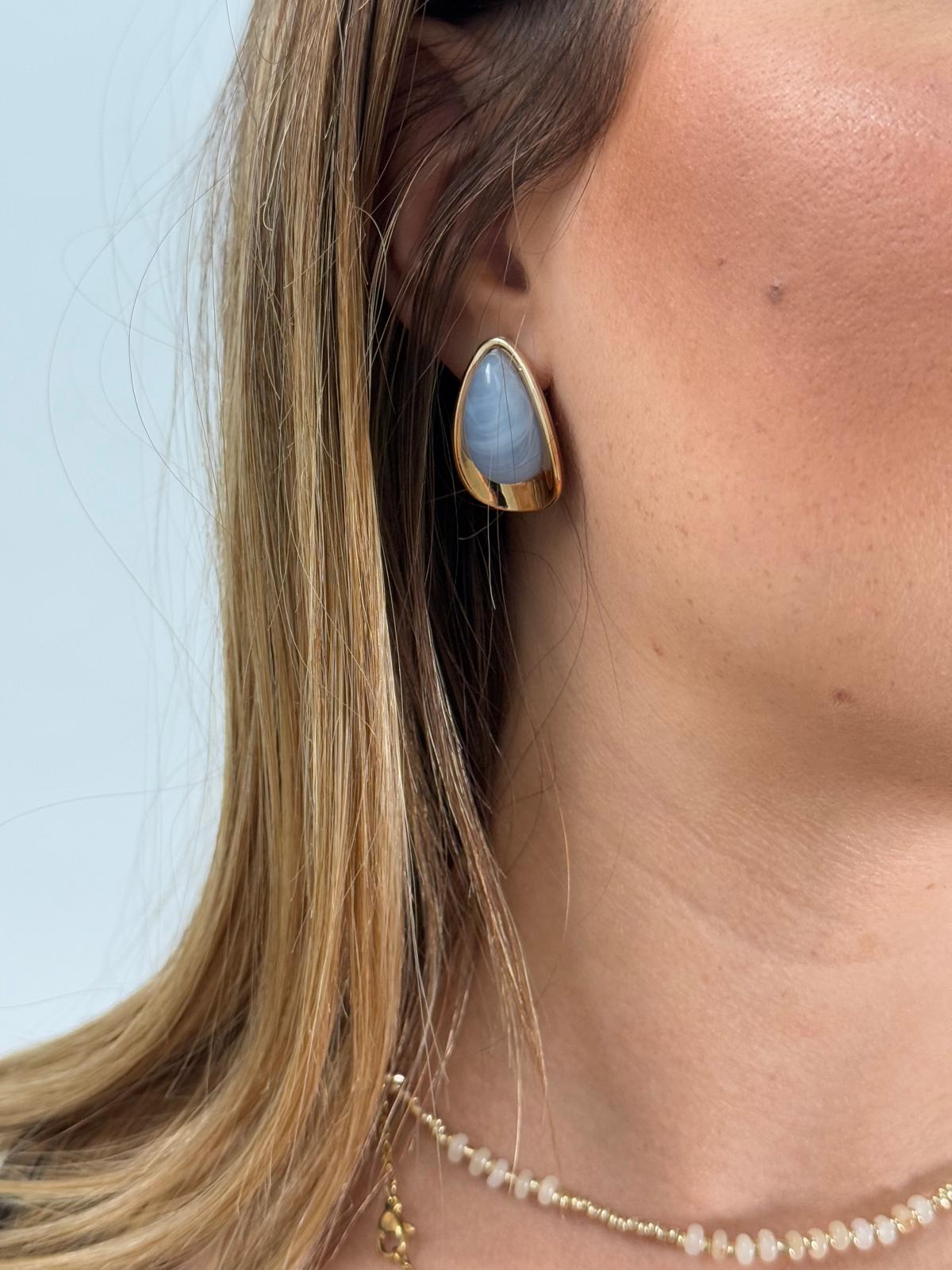 PENDIENTES ACERO PIEDRA