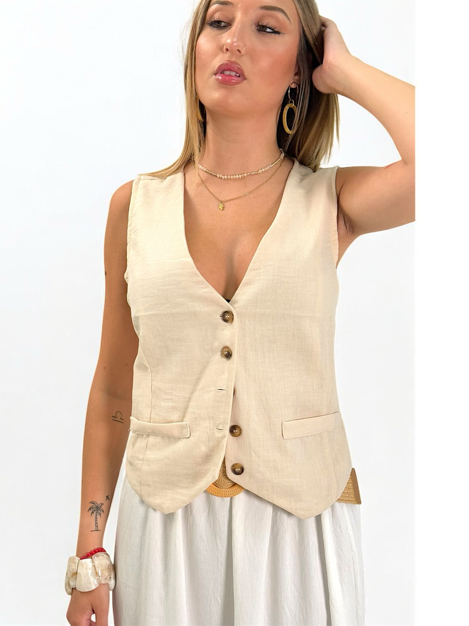 CHALECO LINO