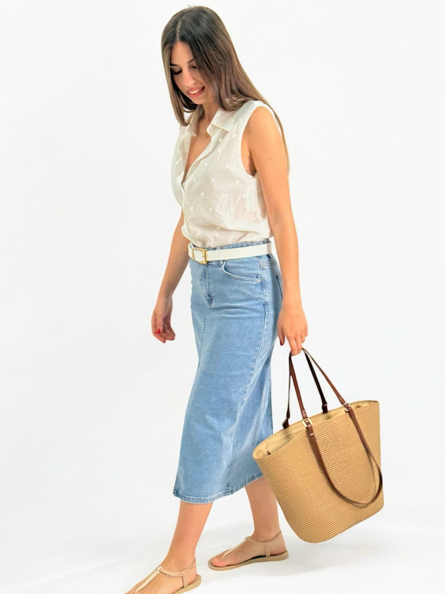 CAMISA BLANCA TOPOS