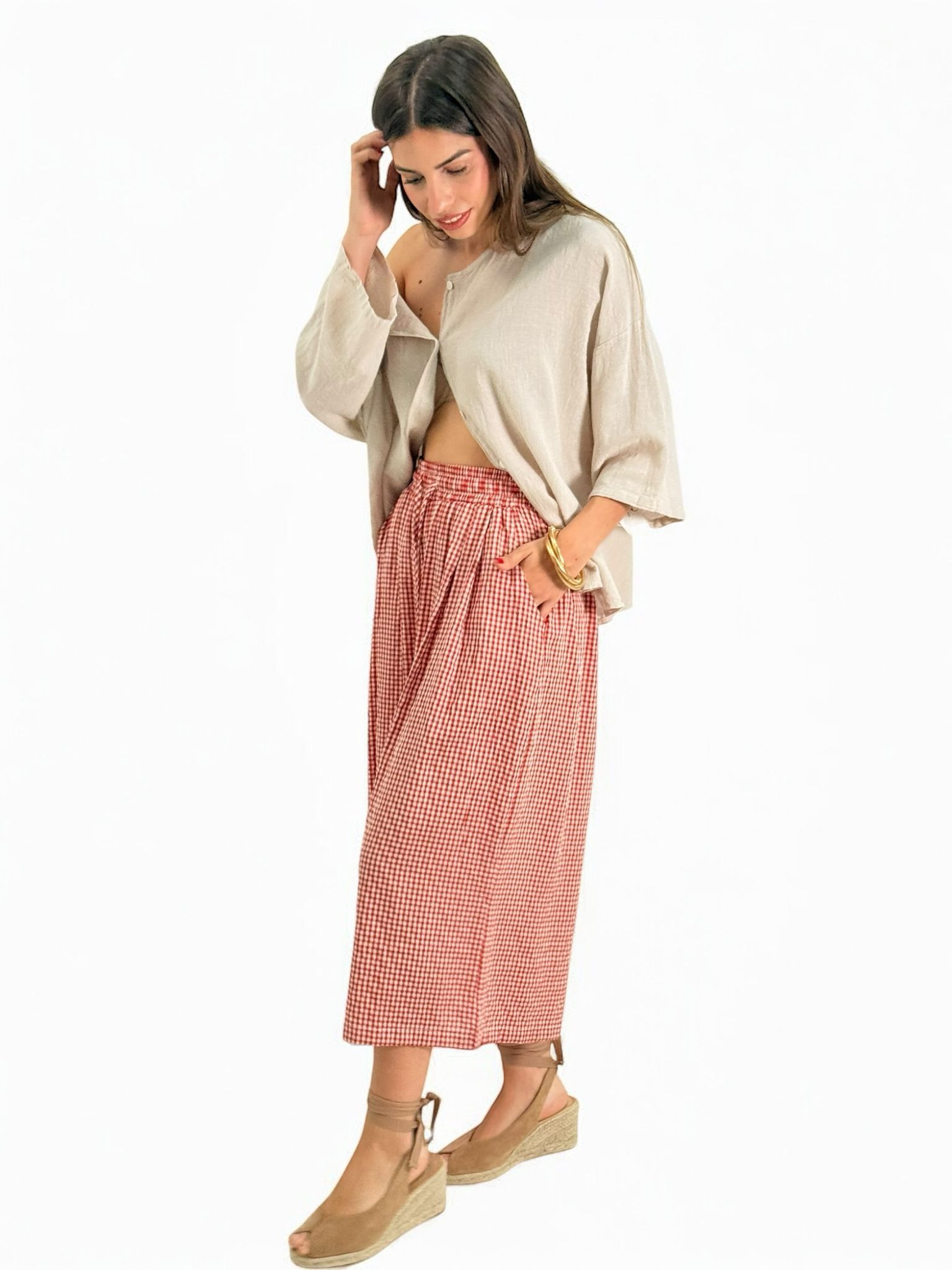 PANTALON VICHY ANCHO