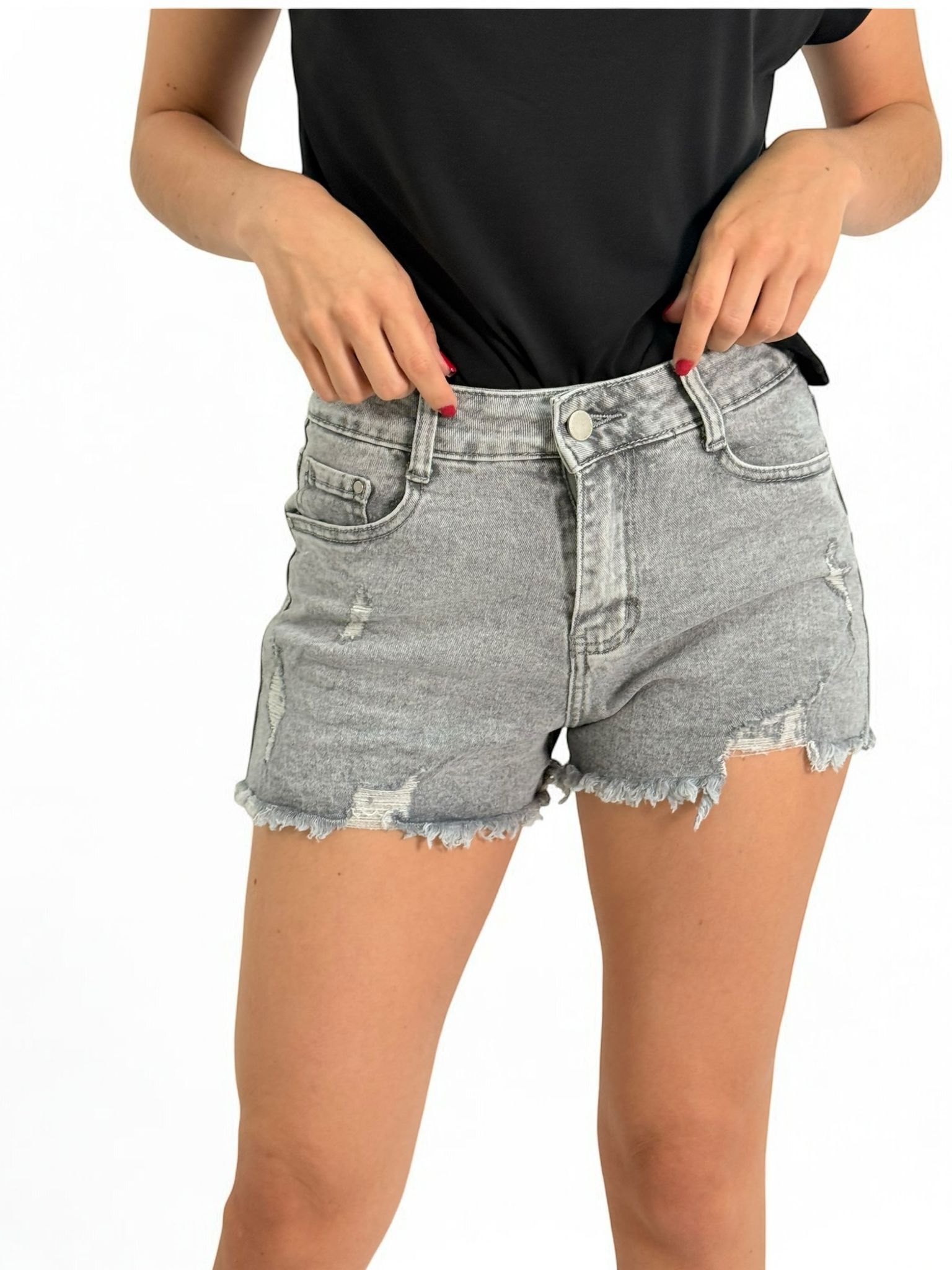 Short denim gris frontal