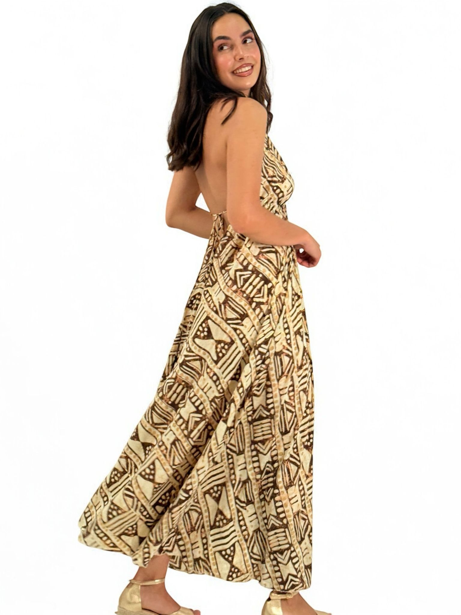 VESTIDO SEDA ETNICO