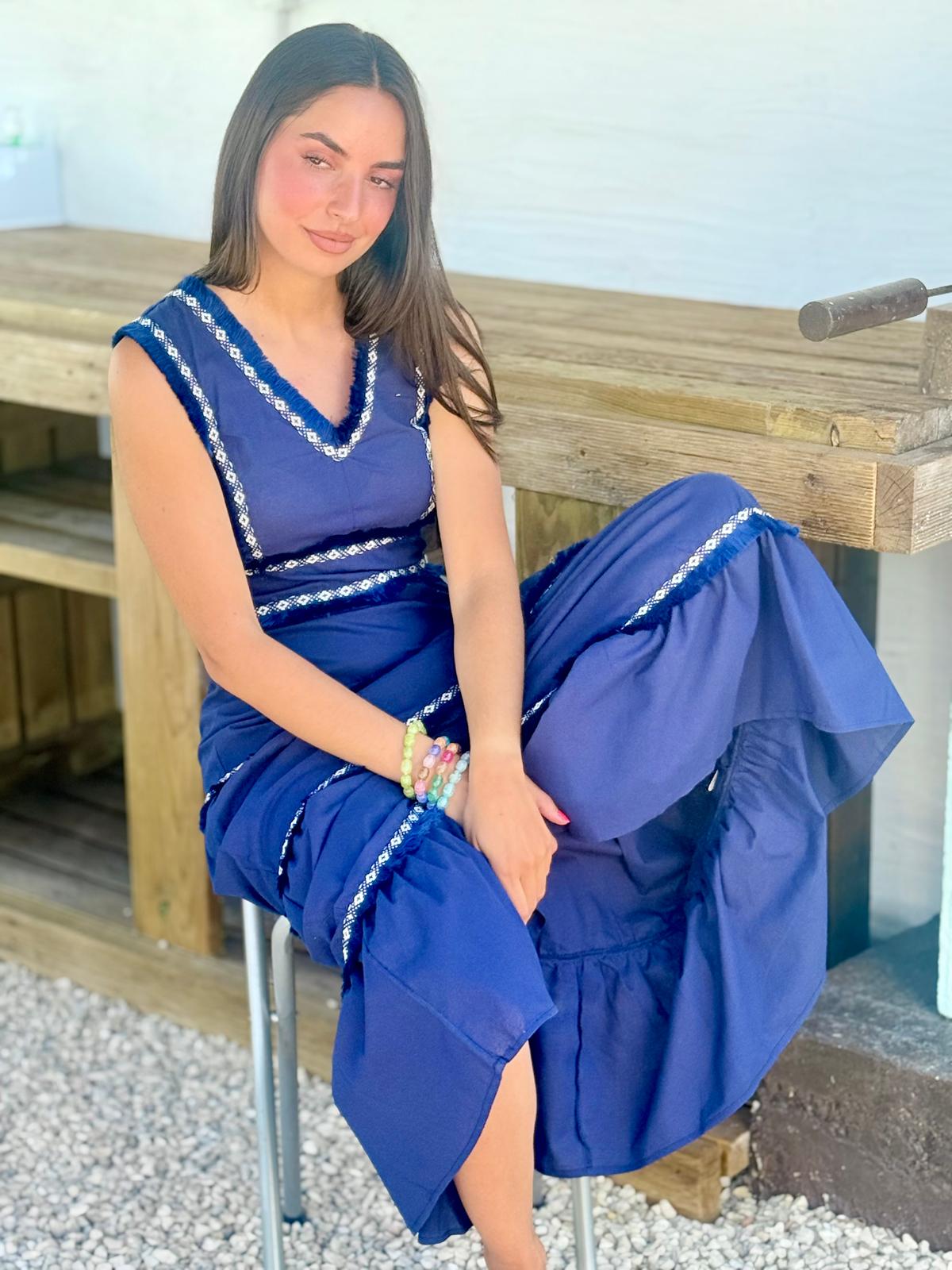 VESTIDO AZUL LARGO