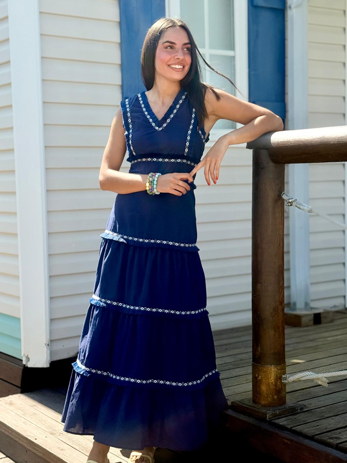 VESTIDO AZUL LARGO 2