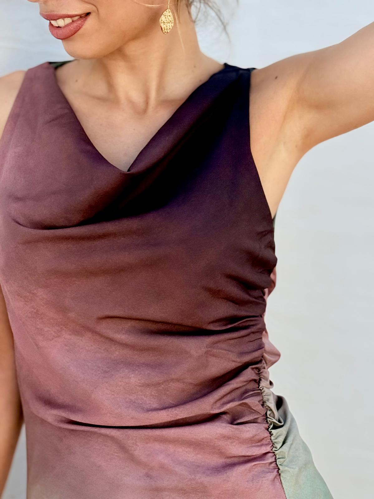 VESTIDO SATEN ESTAMPADO