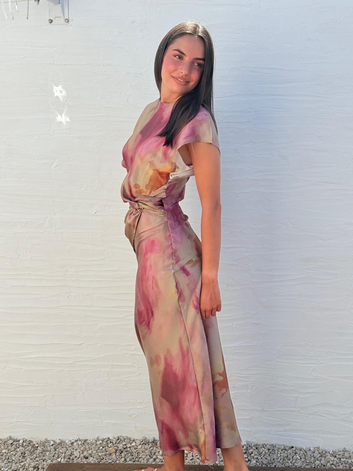 VESTIDO SATINADO ESTAMPADO