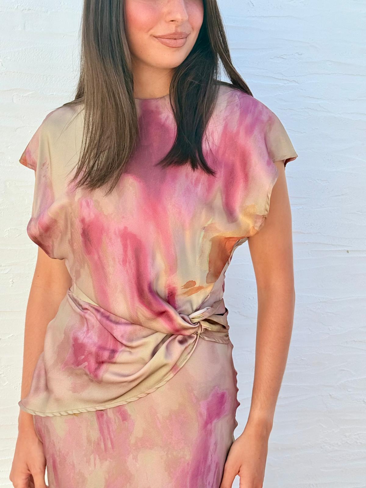 VESTIDO SATINADO ESTAMPADO