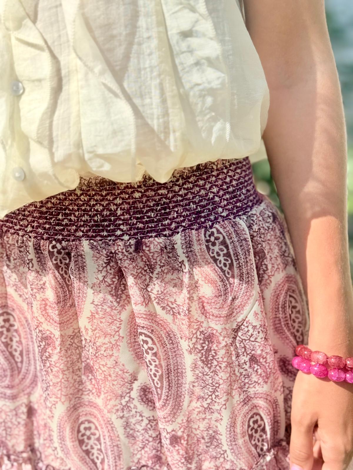 FALDA MIDI ESTAMPADA