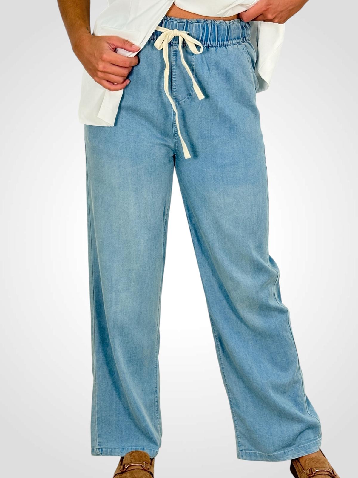 PANTALON ANCHO DENIM CINTURA ELASTICA 2