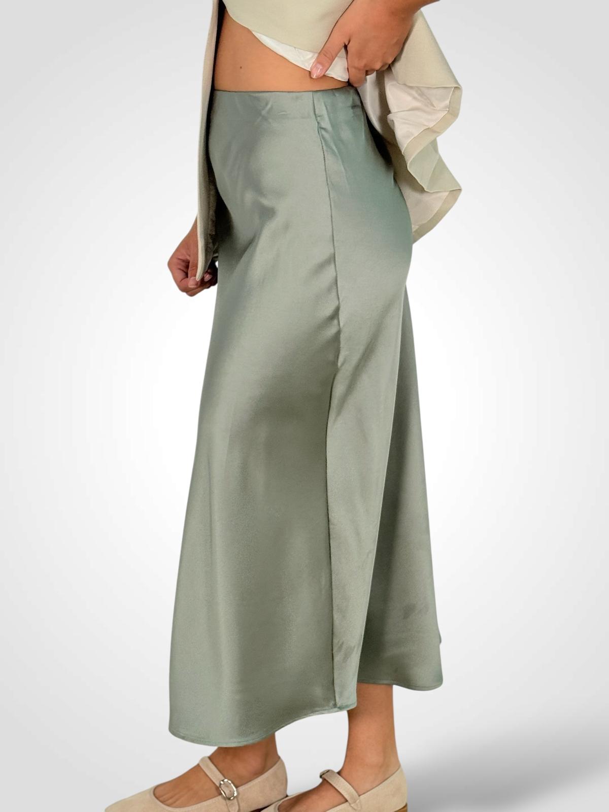 FALDA MIDI SATEN