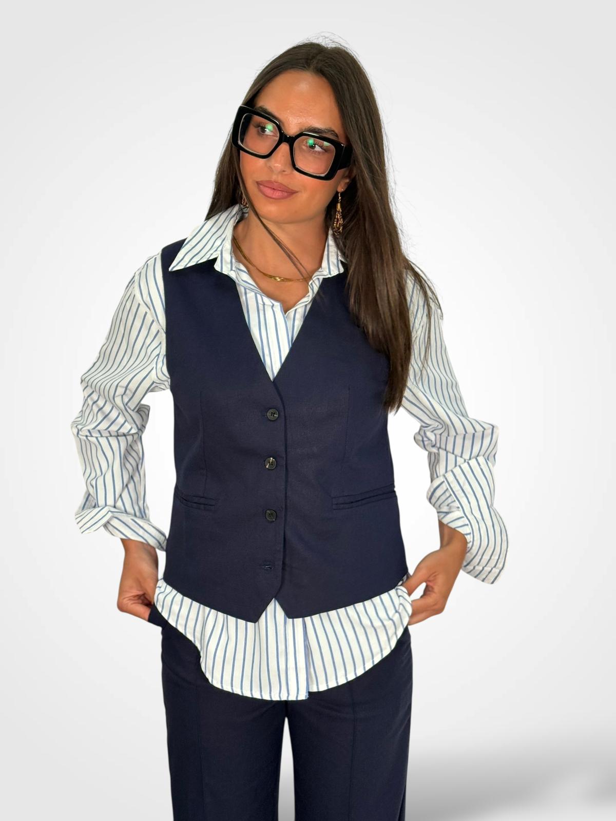 Chaleco Autum mostaza frontal