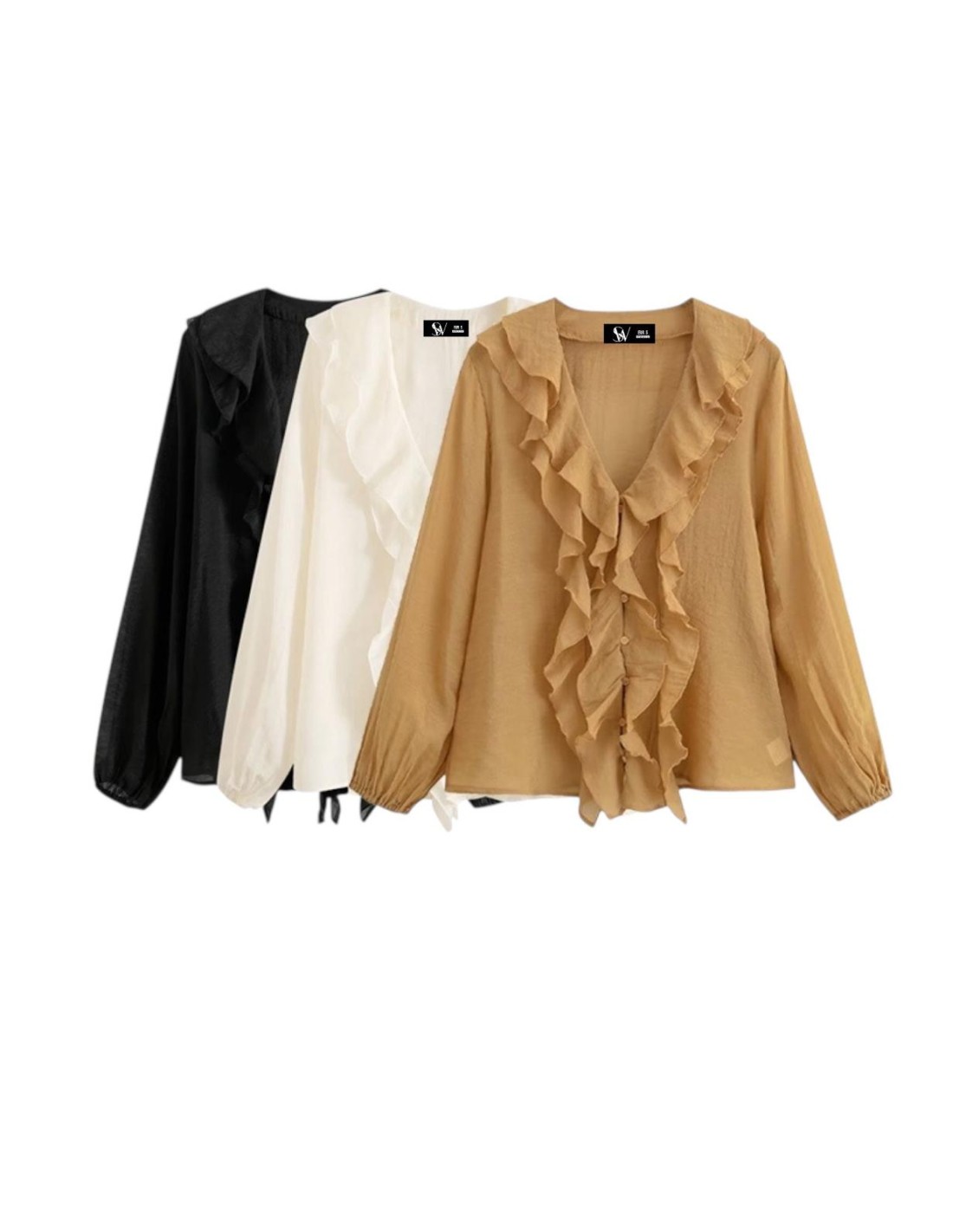 Camisa volantes gasa SIGLERWOMAN detalle volante