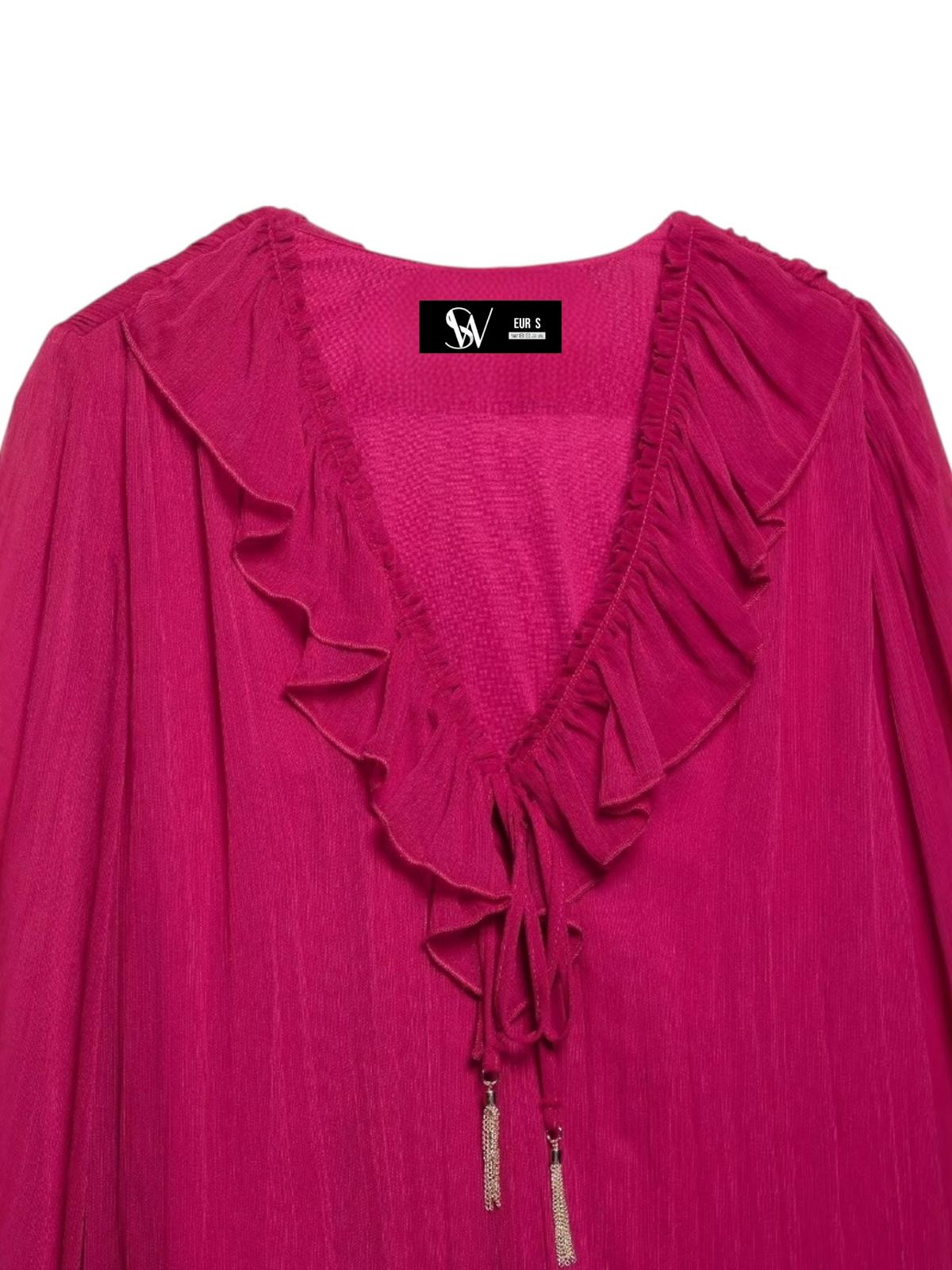 VESTIDO GASA BURUNDY 2