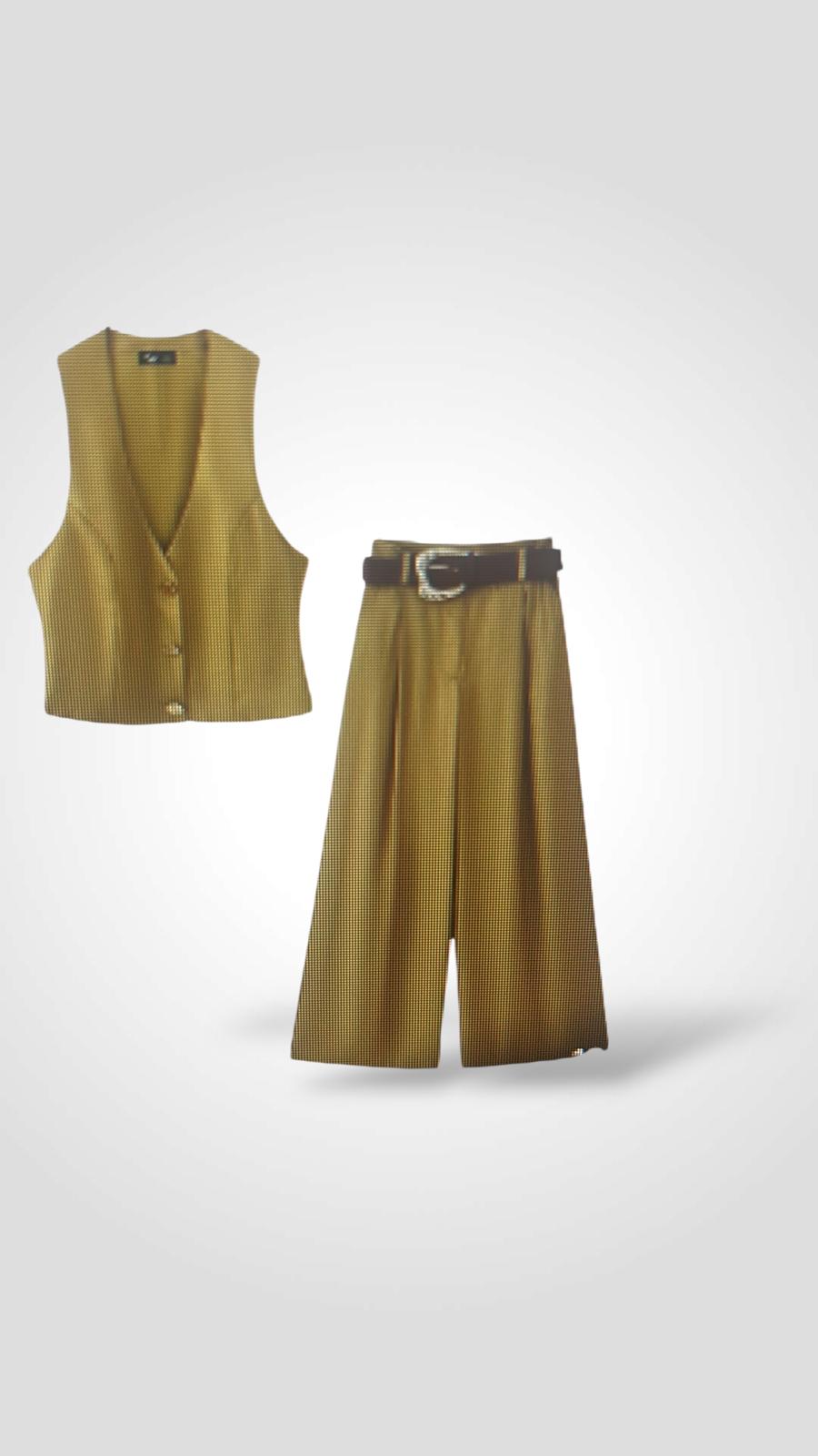 CHALECO BOTON DORADO