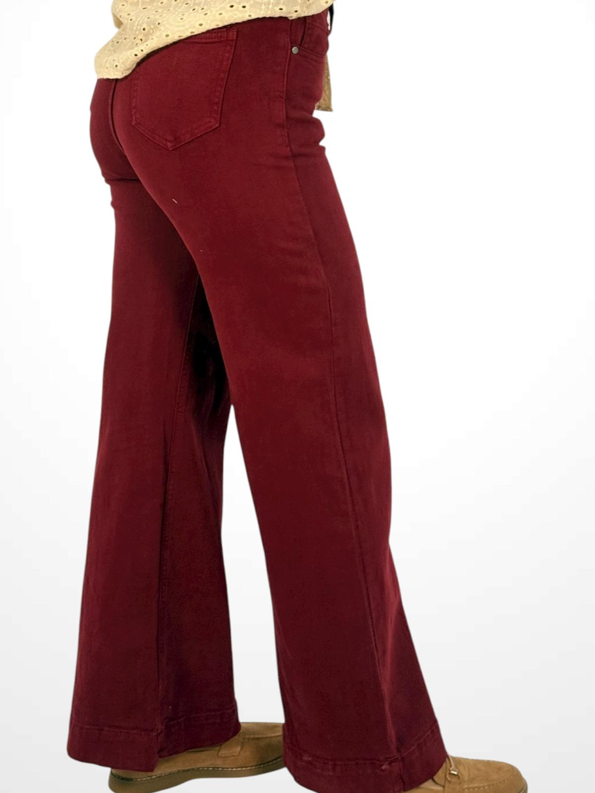 PANTALON WIDE LEG BURDEOS 2
