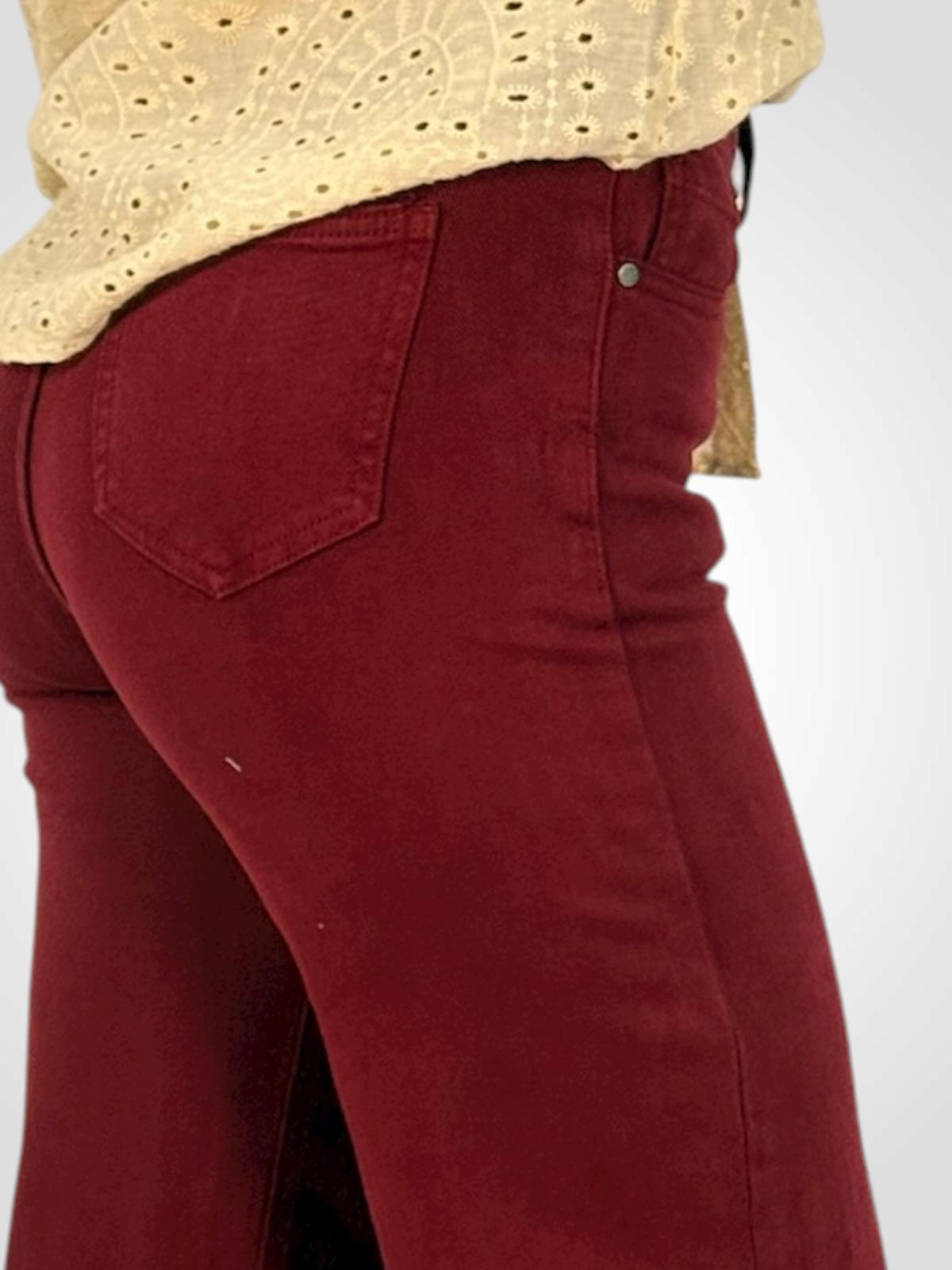 Pantalón Wide Leg Burdeos detalle
