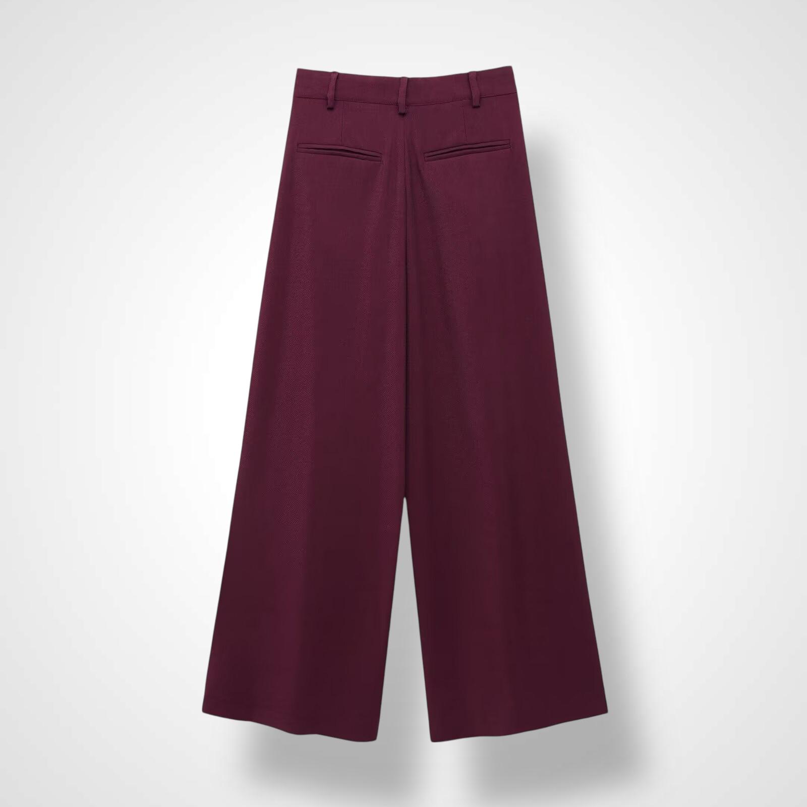 PANTALON PALAZZO BURDEOS