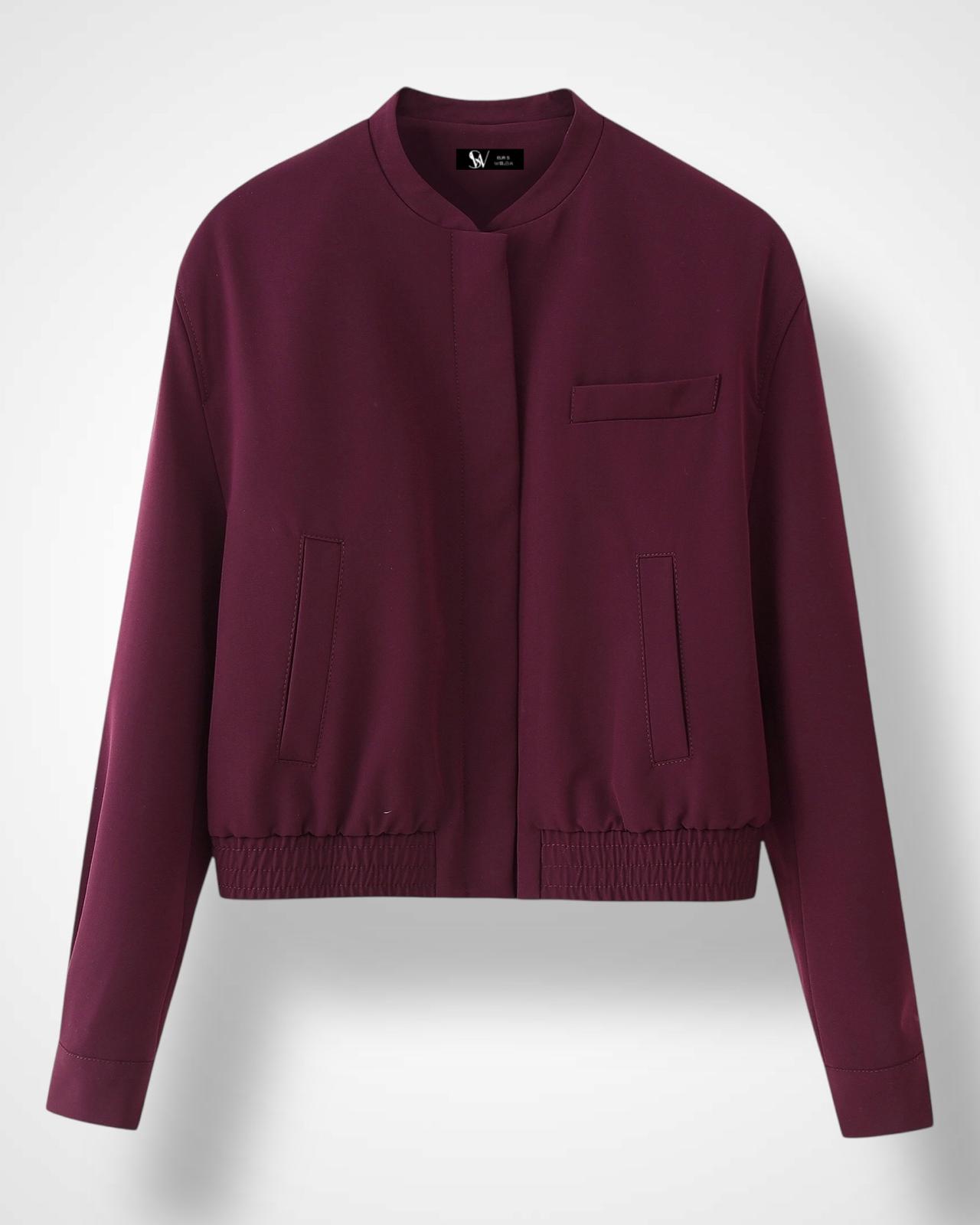 Chaqueta Bomber Burdeos SIGLERWOMAN vista frontal