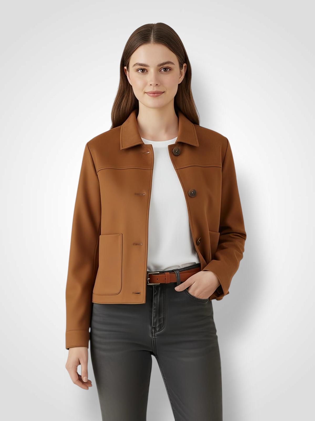 Chaqueta Antelina Corta SIGLERWOMAN vista frontal