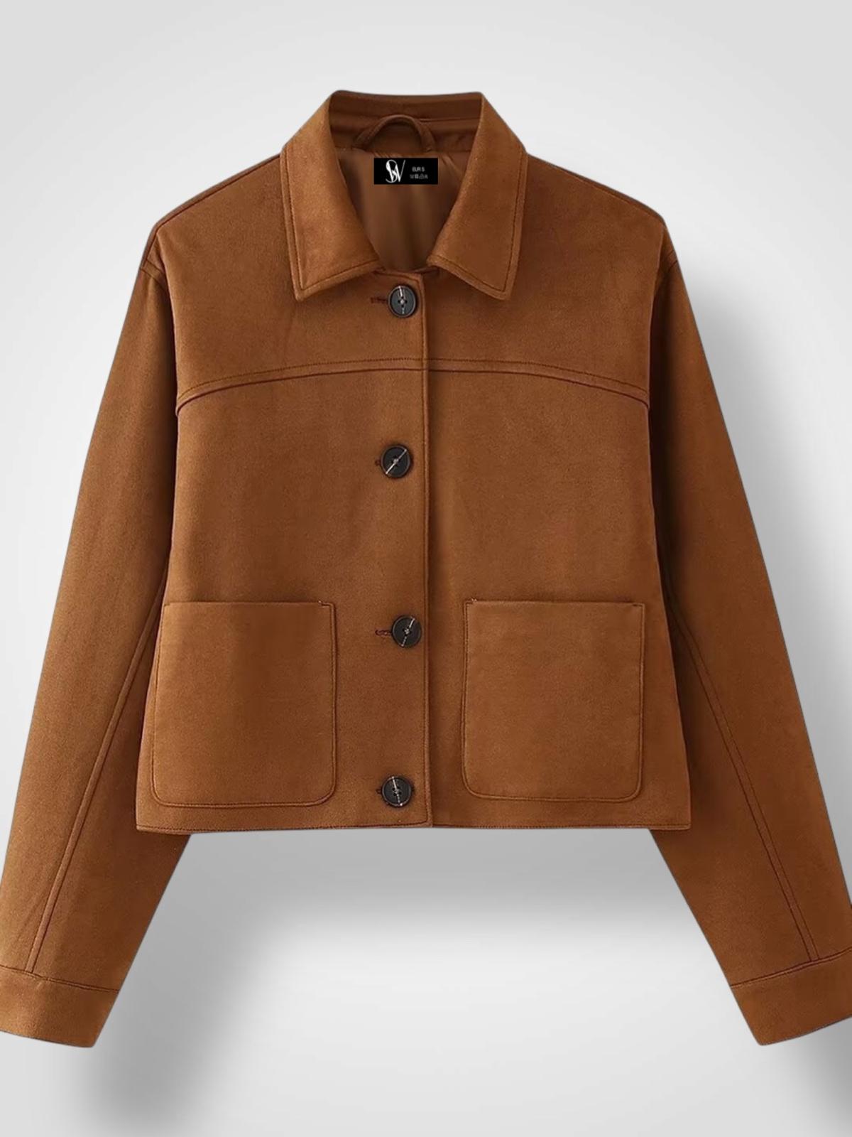 Chaqueta Antelina Corta SIGLERWOMAN vista lateral detalle antelina