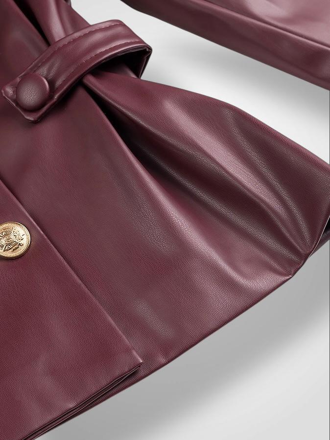 CHAQUETA CUERO BURDEOS