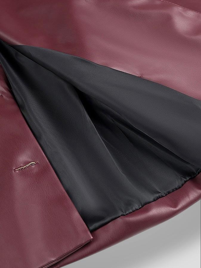 CHAQUETA CUERO BURDEOS  CHAQUETA CUERO BURDEOS