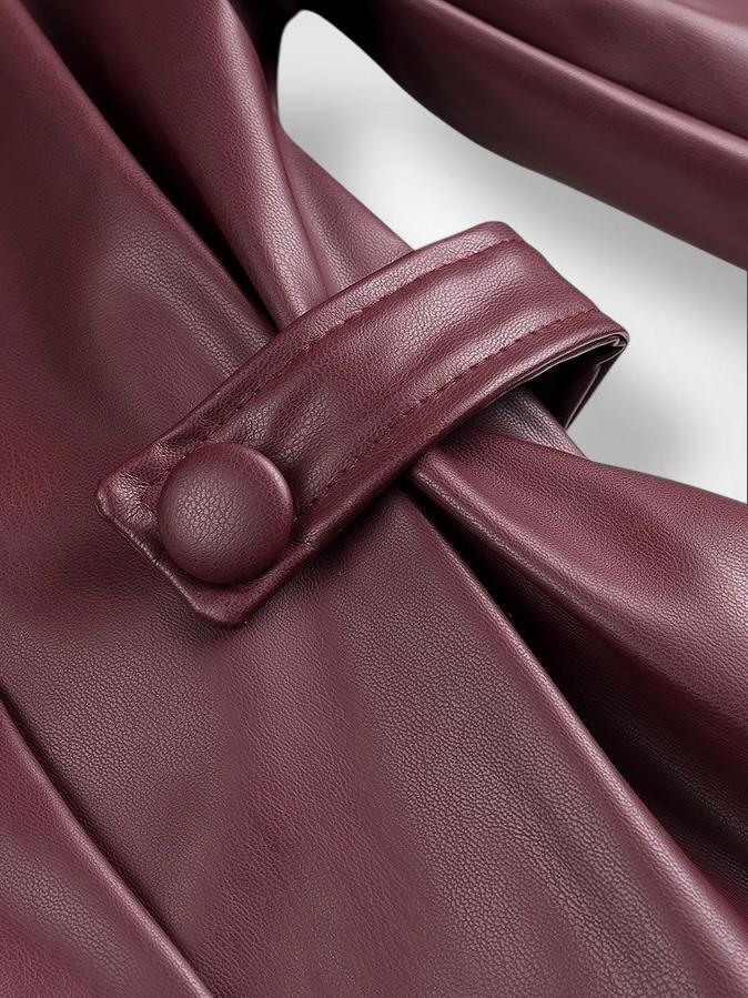 CHAQUETA CUERO BURDEOS  CHAQUETA CUERO BURDEOS