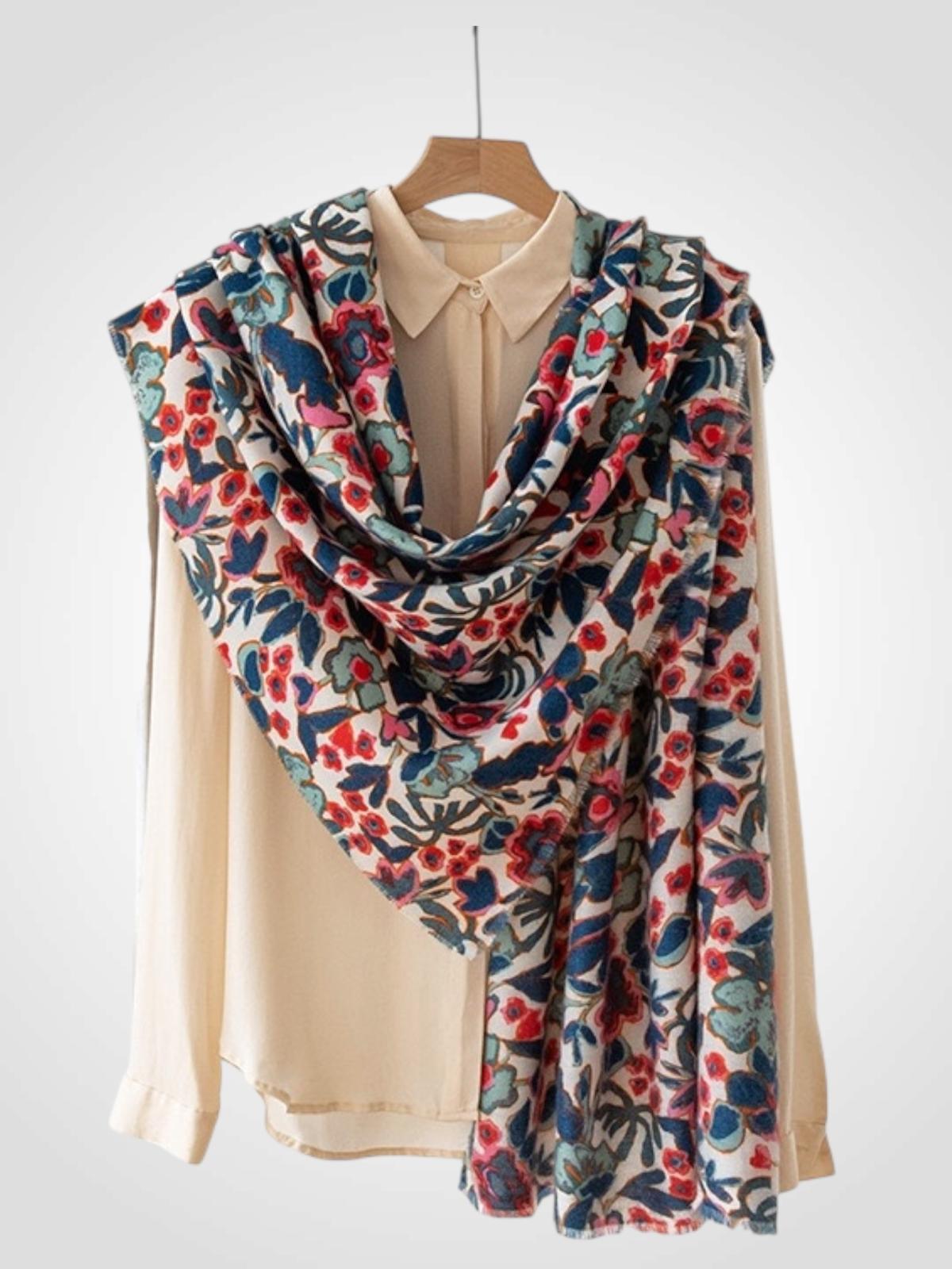 BUFANDA FLORES 70X180