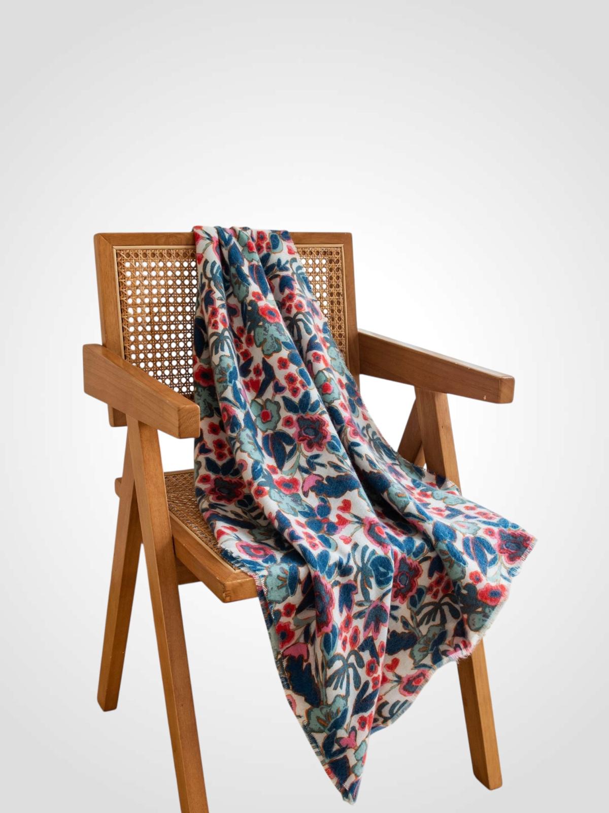 BUFANDA FLORES 70X180