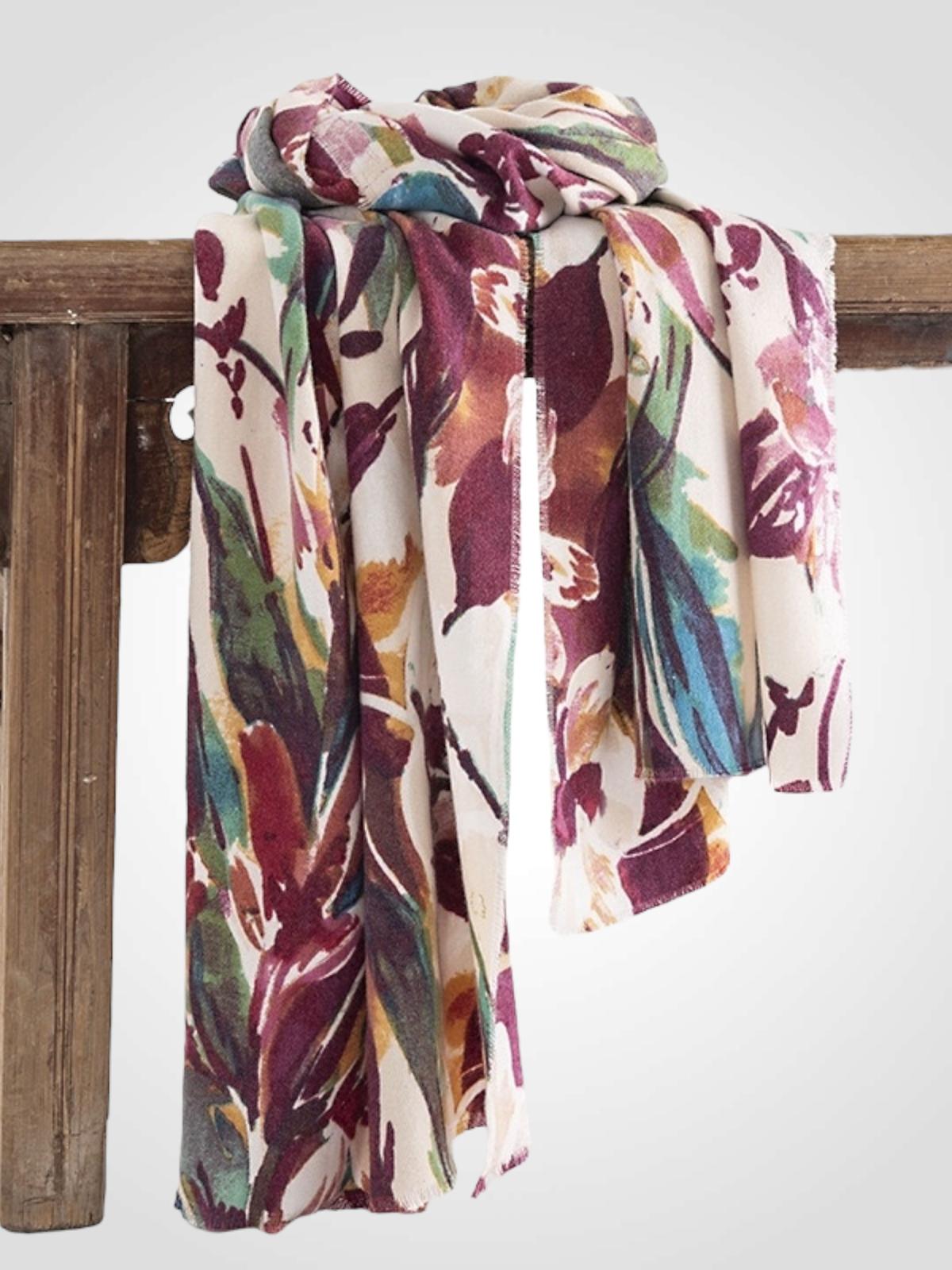 BUFANDA FLORES 65X190