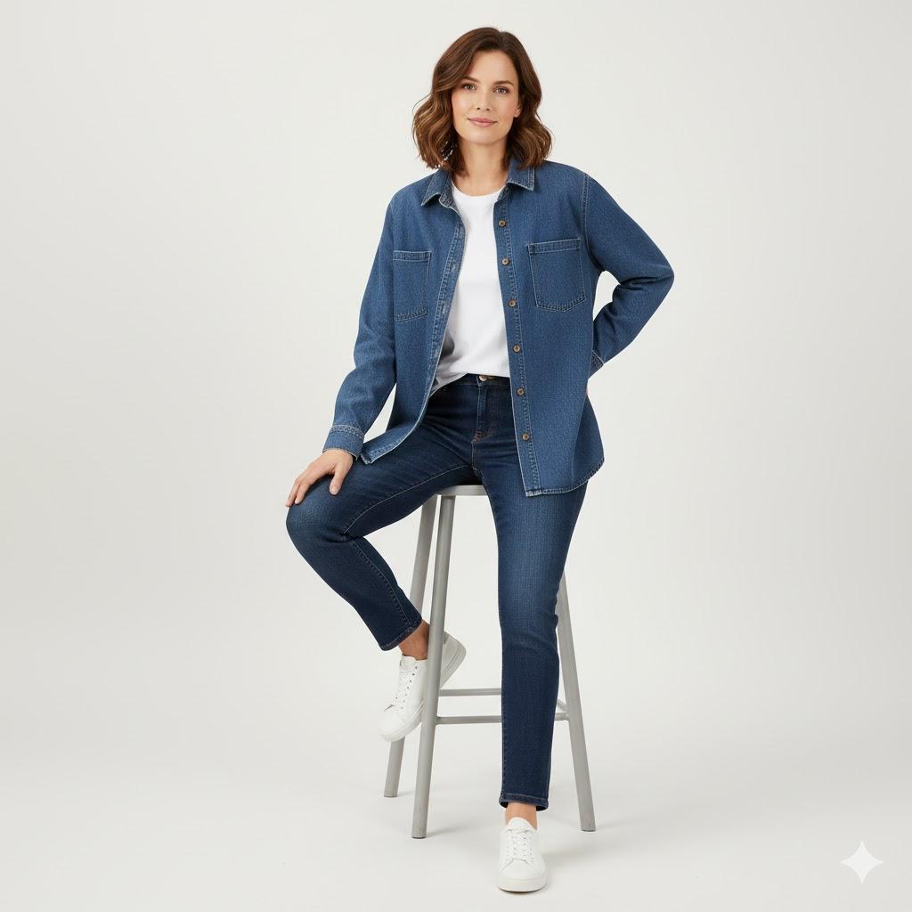 CHAQUETA SOBRECAMISA DENIM