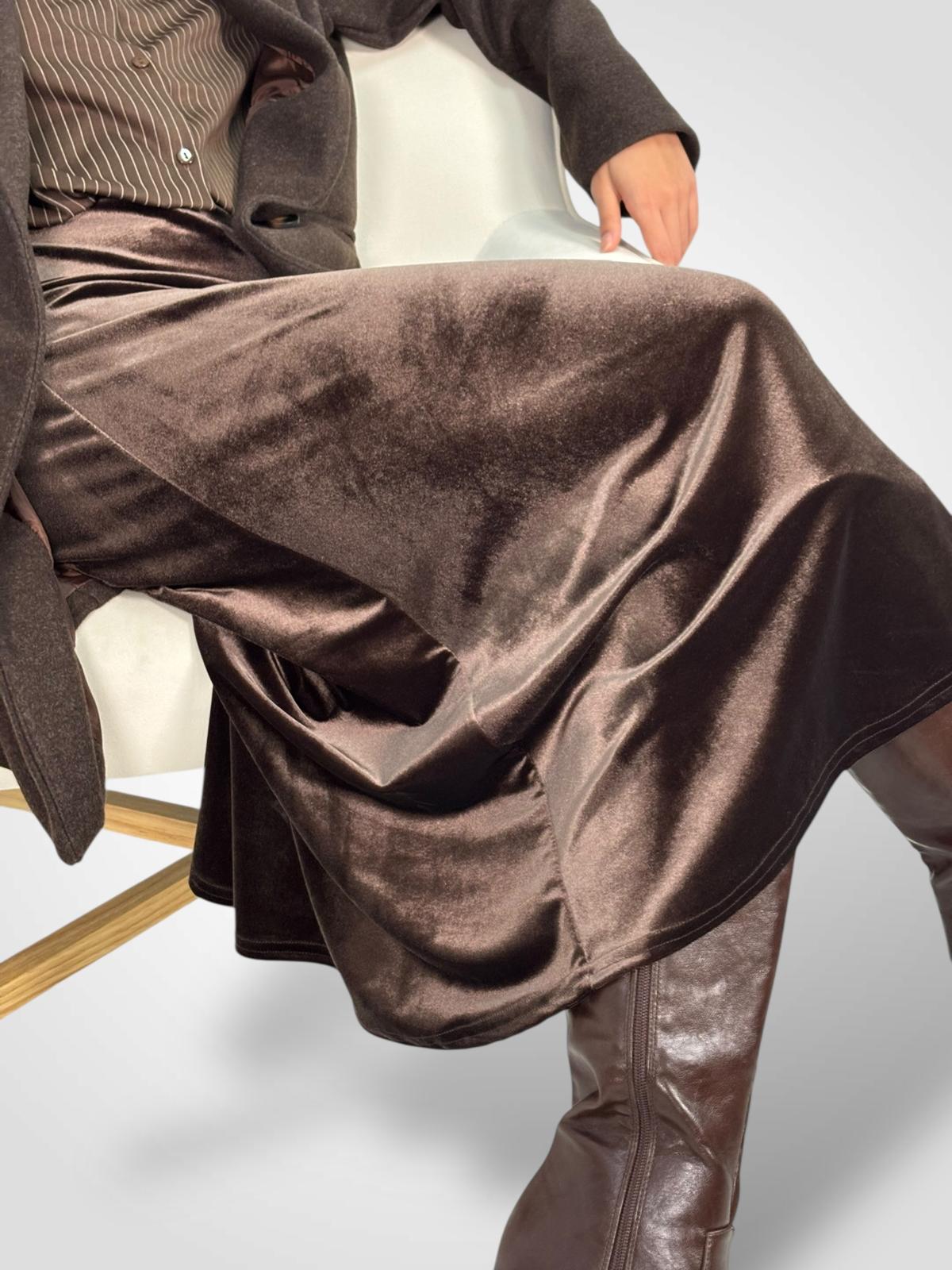 FALDA TERCIOPELO MIDI