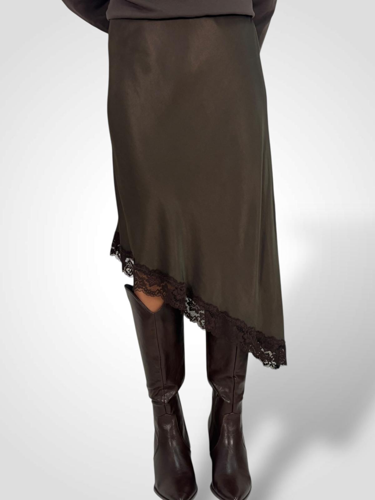 FALDA SATEN ASIMETRICA