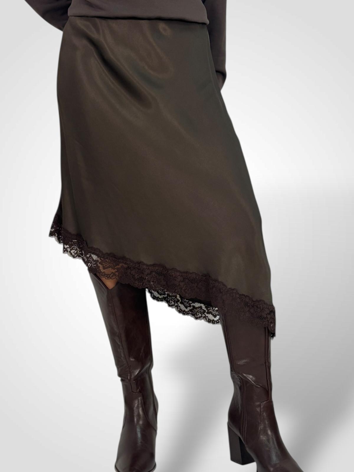 FALDA SATEN ASIMETRICA