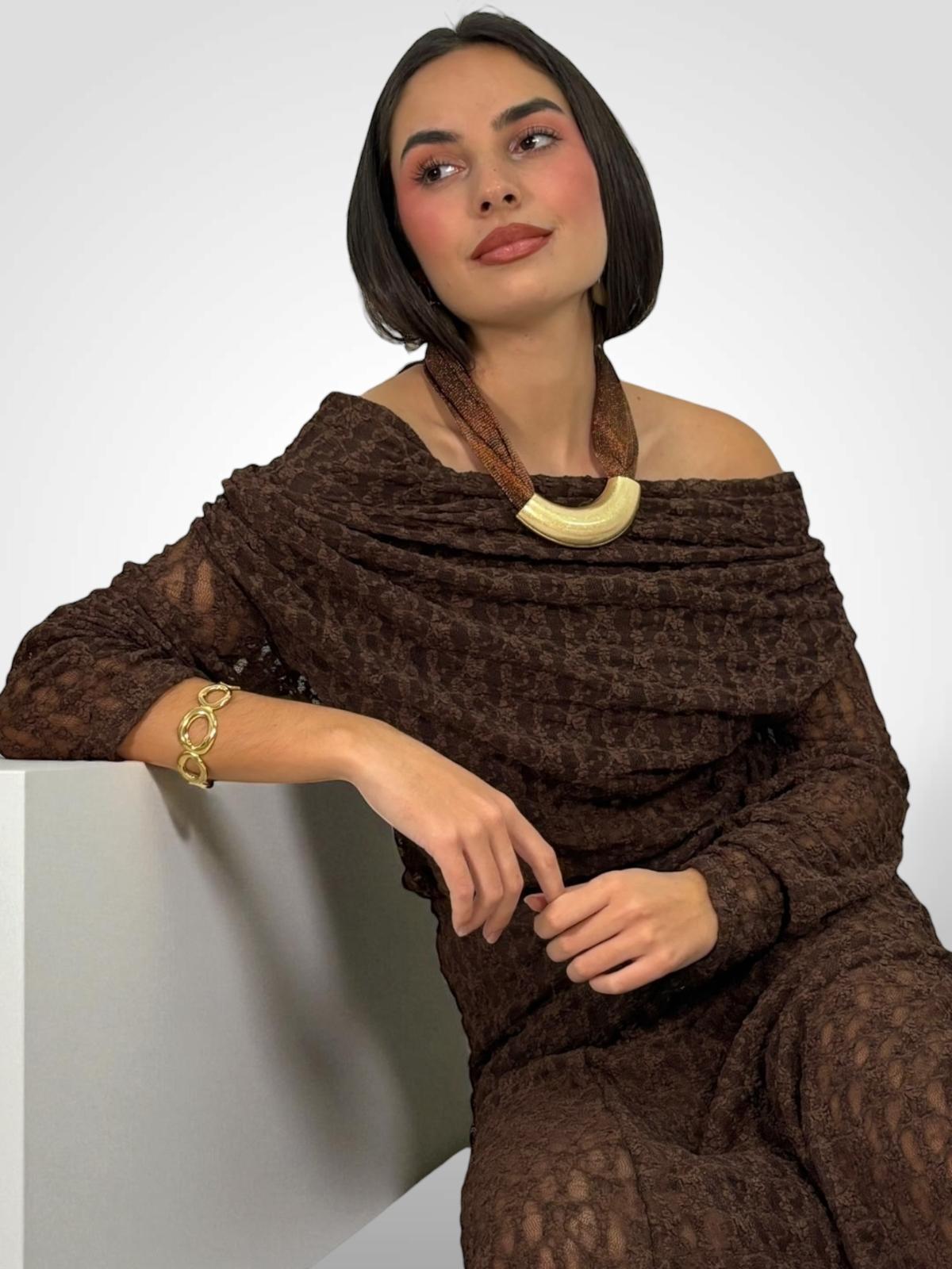 BLUSA ENCAJE CASCADA