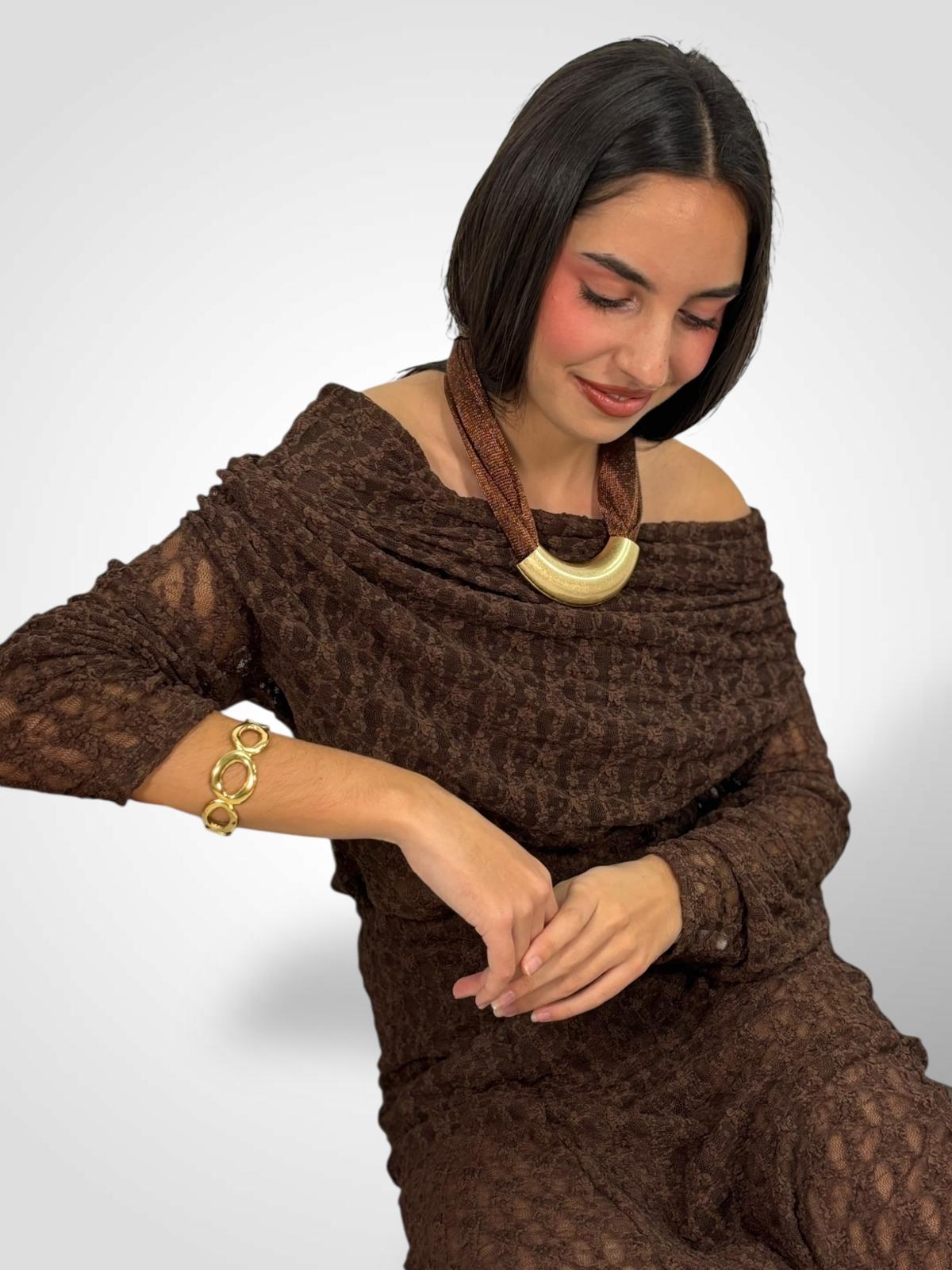 BLUSA ENCAJE CASCADA