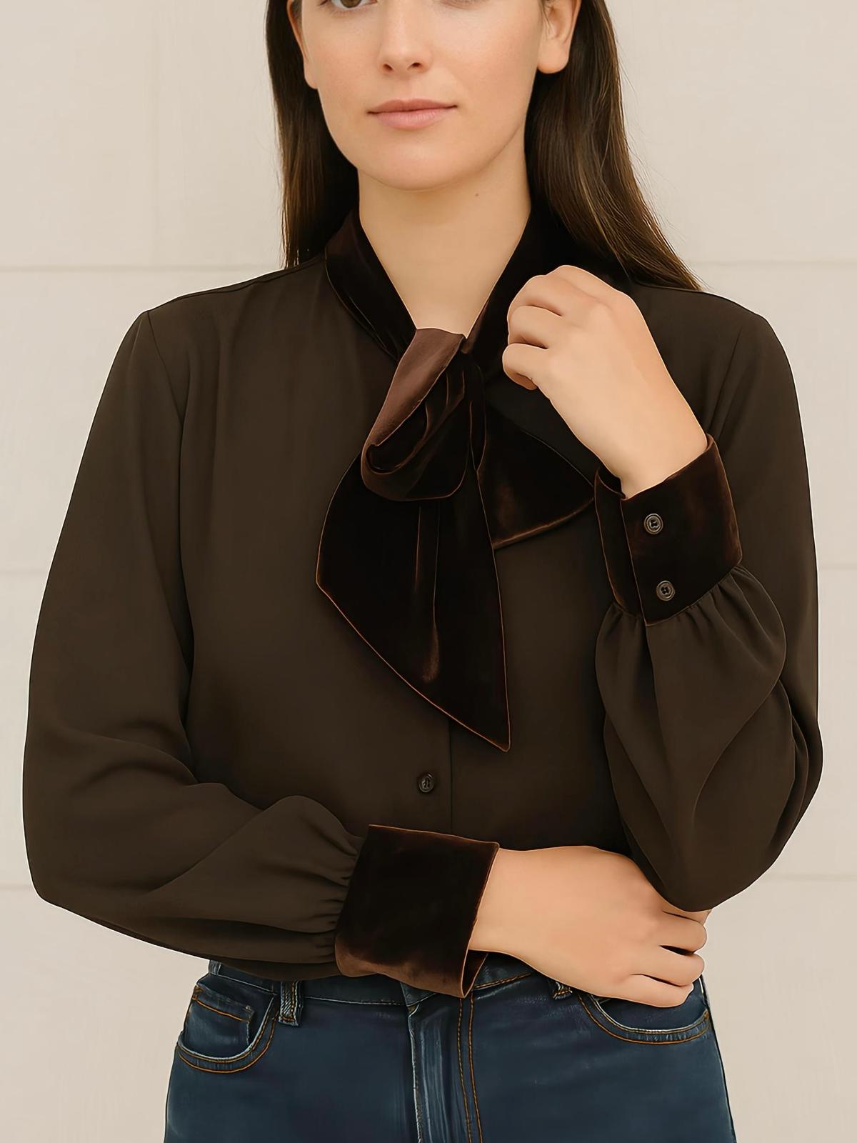 CAMISA GASA LAZO TERCIOPELO