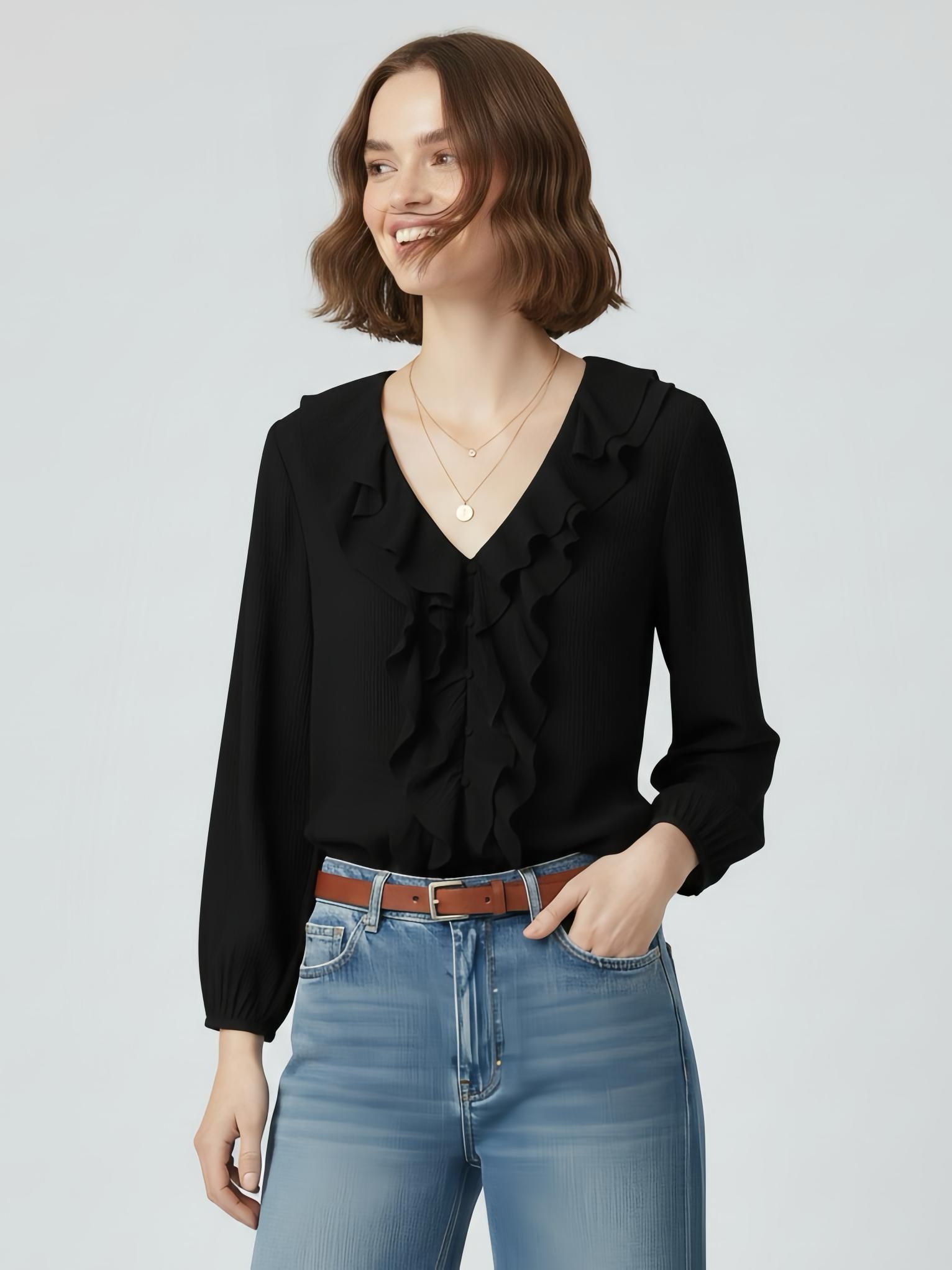 CAMISA GASA VOLANTES