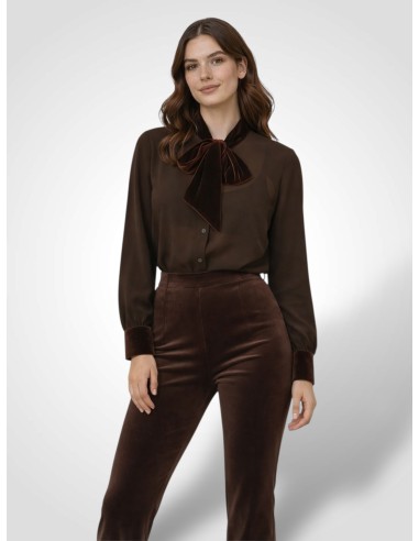 CAMISA GASA LAZO TERCIOPELO