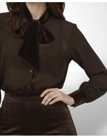 CAMISA GASA LAZO TERCIOPELO