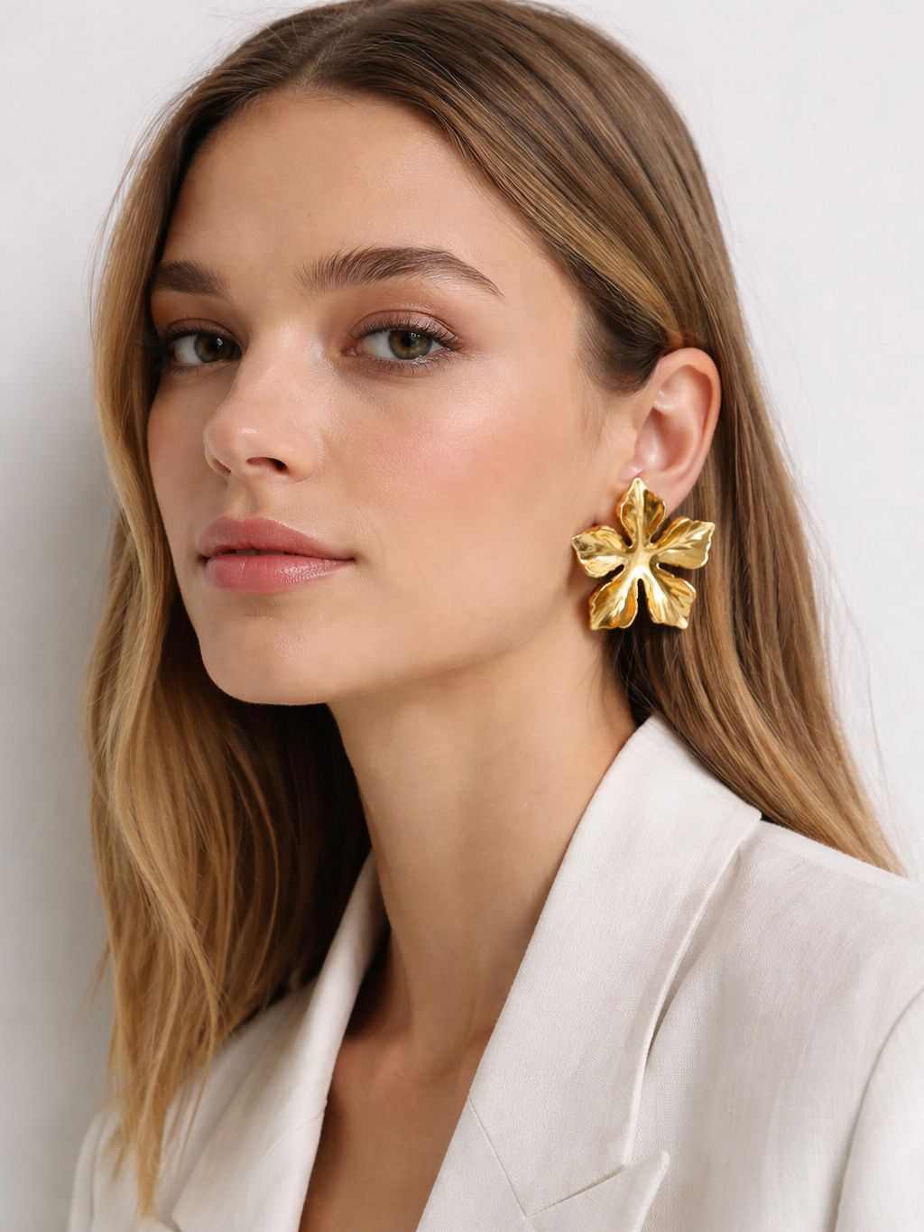 PENDIENTE ACERO FLOR 2