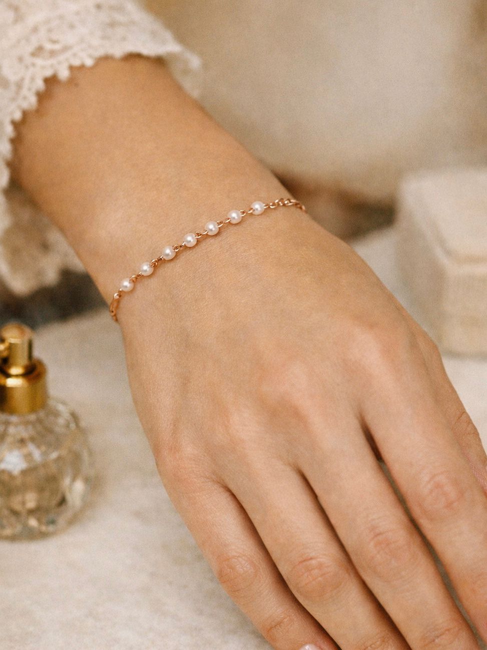 PULSERA ACERO PERLAS