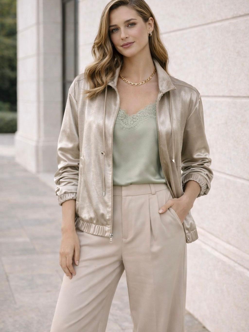 CHAQUETA BOMBER SATEN