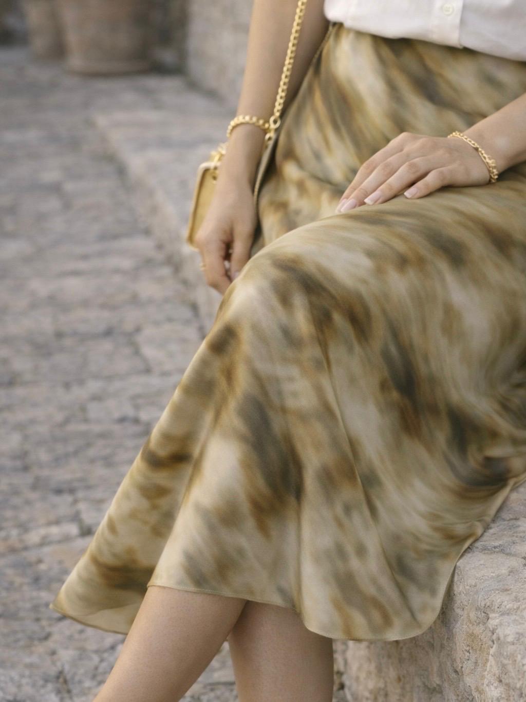 FALDA MIDI ESTAMPADA