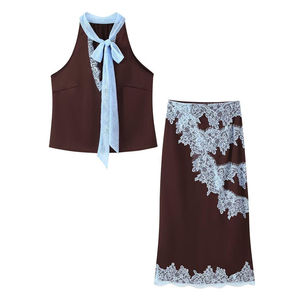TOP ENCAJE SATEN