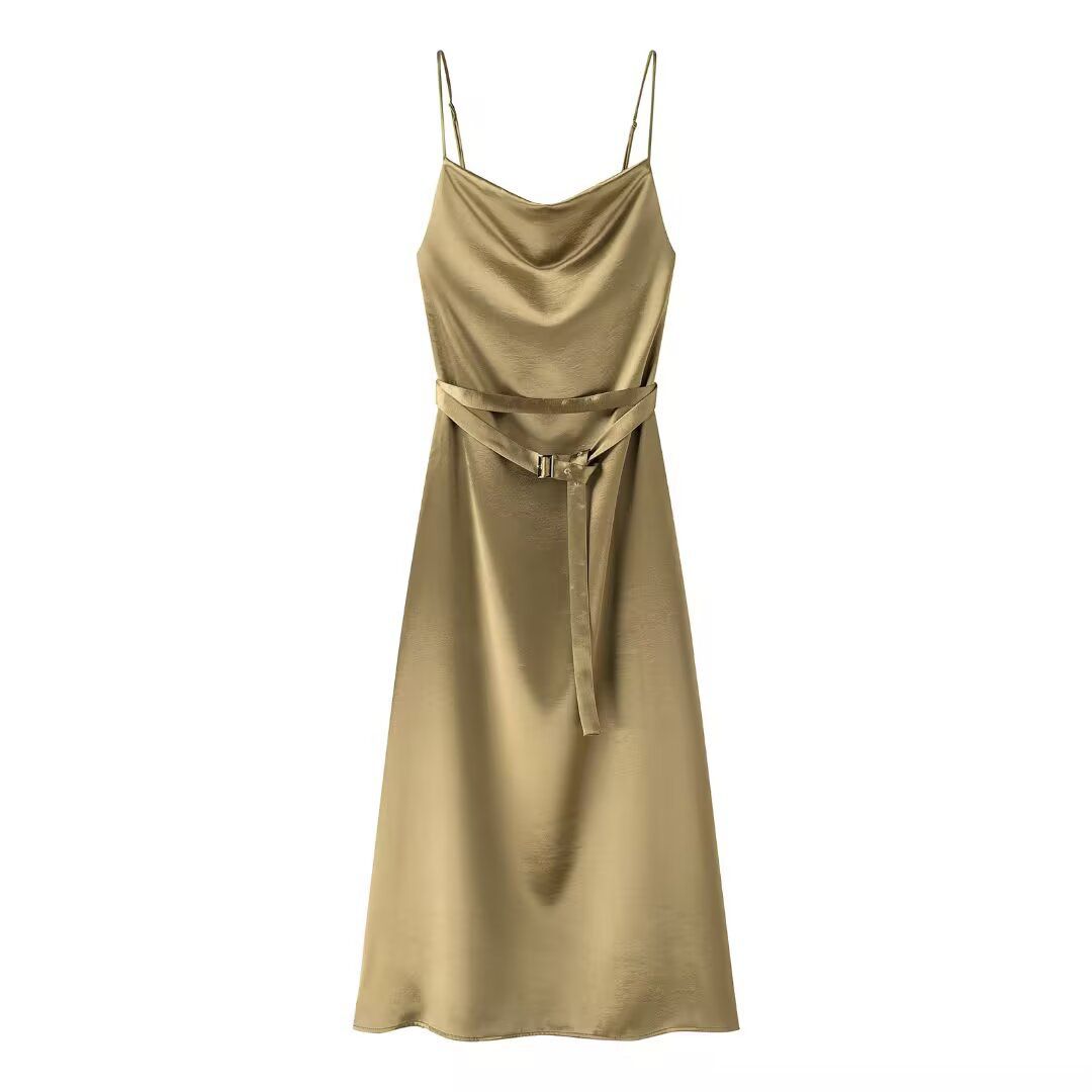 VESTIDO DRAPEADO SATEN
