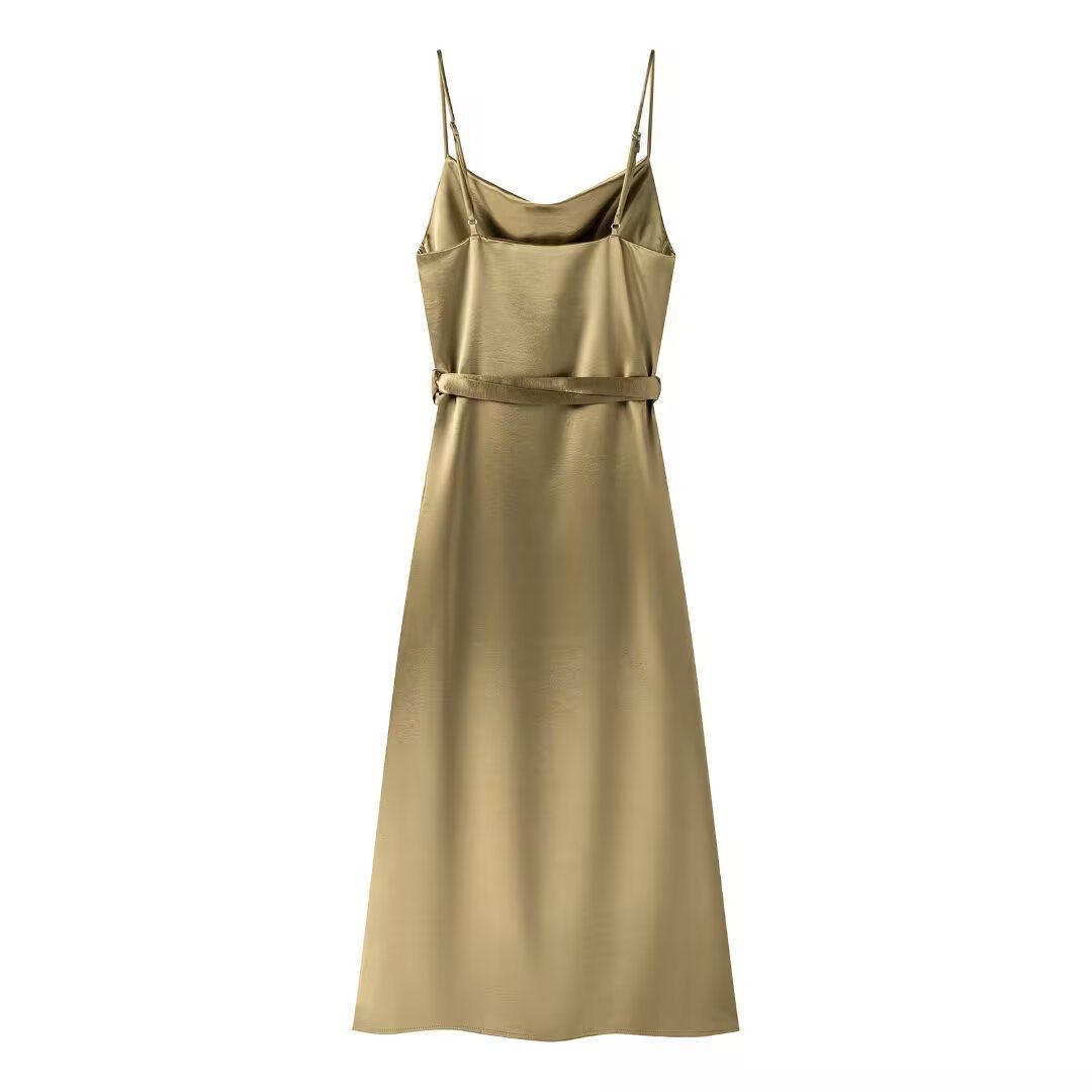 VESTIDO DRAPEADO SATEN